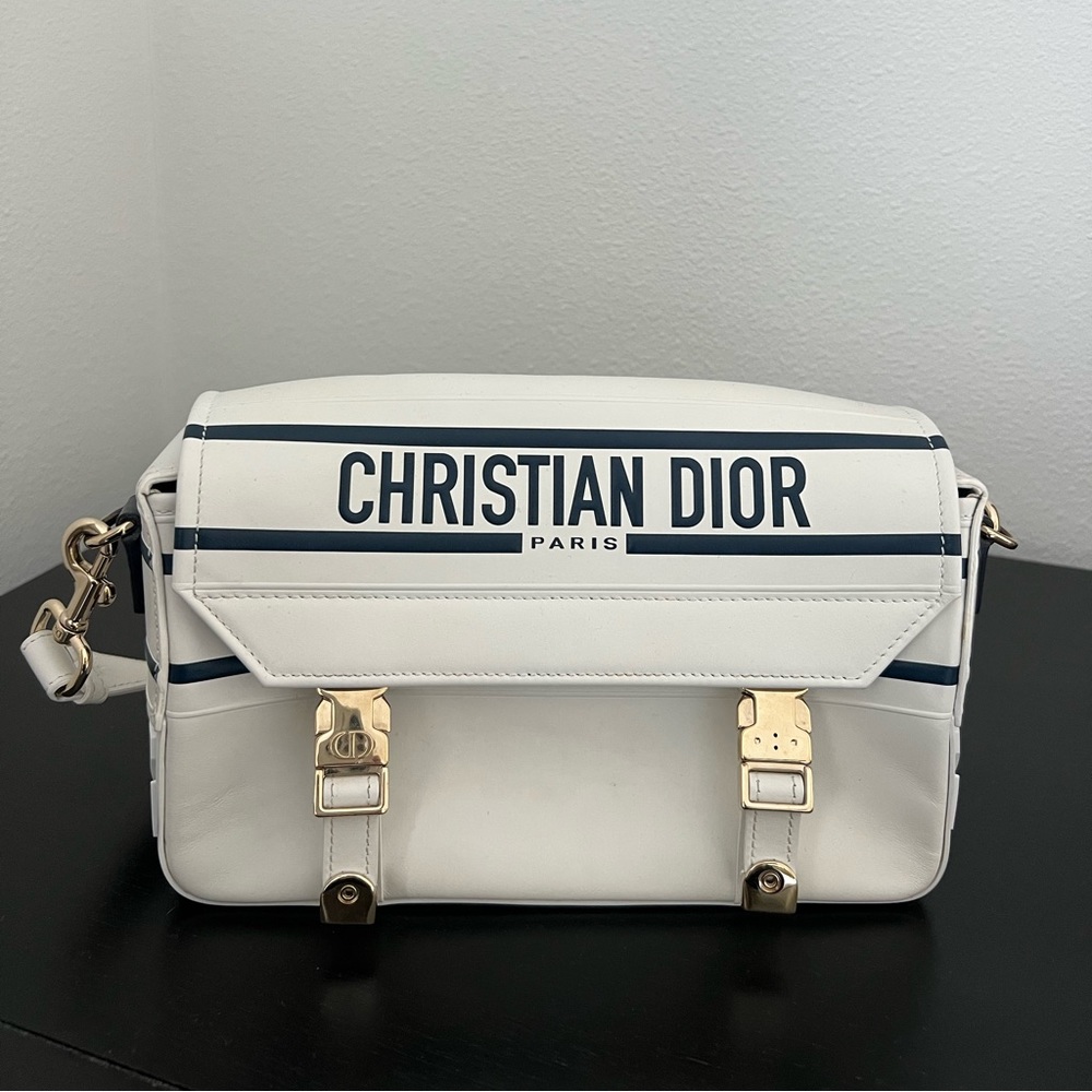 This is an authentic CHRISTIAN DIOR Smooth Calfskin Small Diorcamp Bag